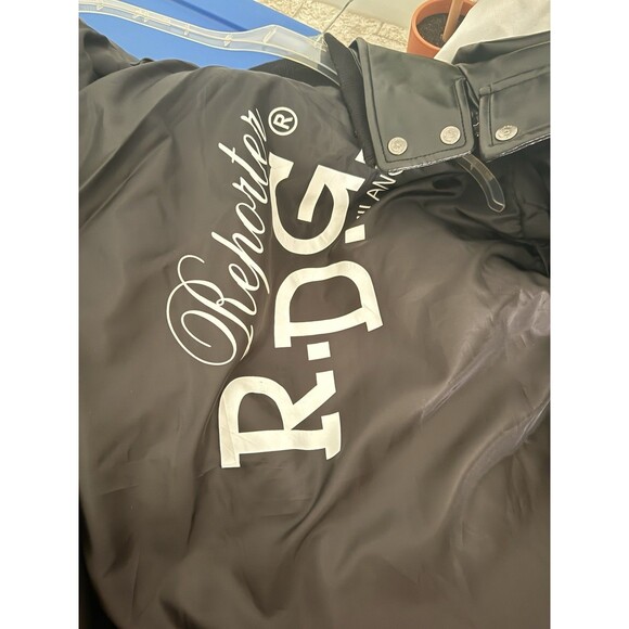 Reporter R. D. G. Men XL Milano luxury Faux Black Leather Zipper Jacket - Picture 2 of 12